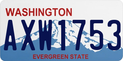 WA license plate AXW1753