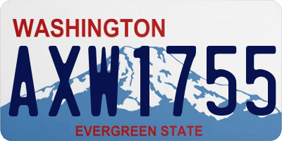 WA license plate AXW1755