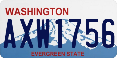 WA license plate AXW1756