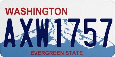 WA license plate AXW1757