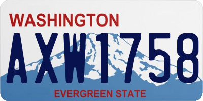 WA license plate AXW1758