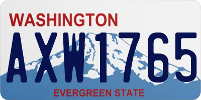 WA license plate AXW1765