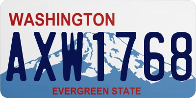 WA license plate AXW1768