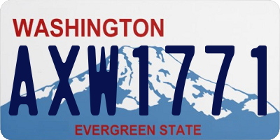 WA license plate AXW1771
