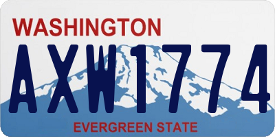 WA license plate AXW1774