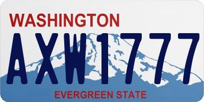 WA license plate AXW1777