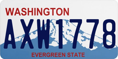 WA license plate AXW1778