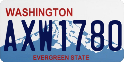WA license plate AXW1780