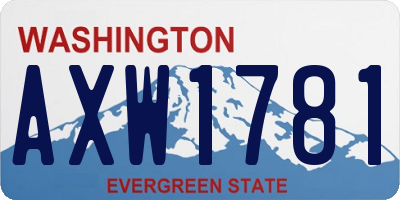 WA license plate AXW1781