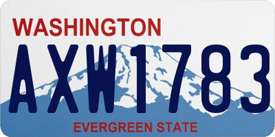 WA license plate AXW1783