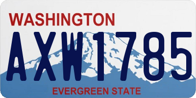 WA license plate AXW1785