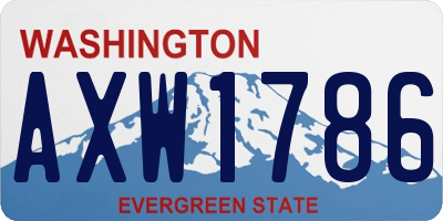WA license plate AXW1786