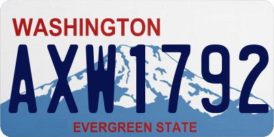 WA license plate AXW1792