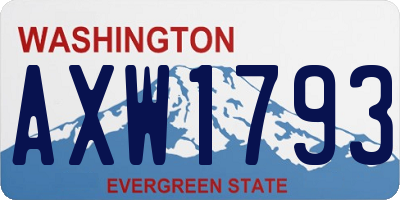WA license plate AXW1793