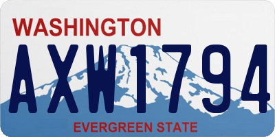WA license plate AXW1794