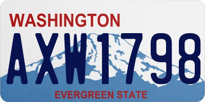 WA license plate AXW1798