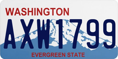 WA license plate AXW1799