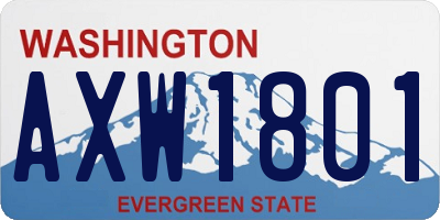 WA license plate AXW1801