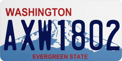 WA license plate AXW1802