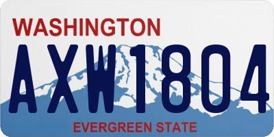 WA license plate AXW1804
