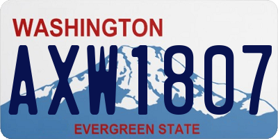 WA license plate AXW1807