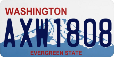 WA license plate AXW1808