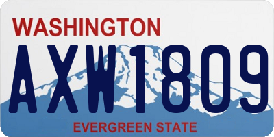 WA license plate AXW1809