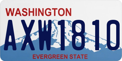 WA license plate AXW1810