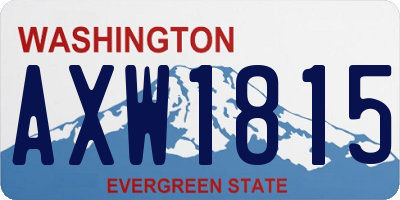 WA license plate AXW1815