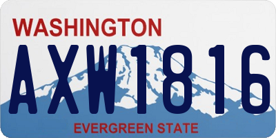 WA license plate AXW1816