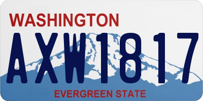 WA license plate AXW1817
