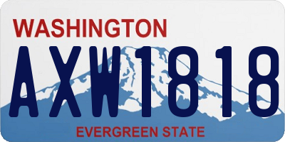 WA license plate AXW1818