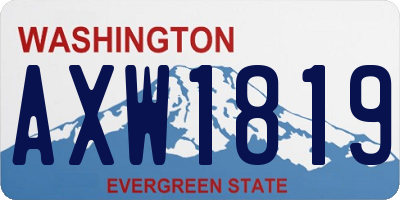 WA license plate AXW1819
