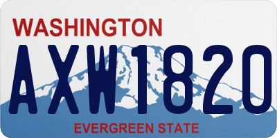 WA license plate AXW1820