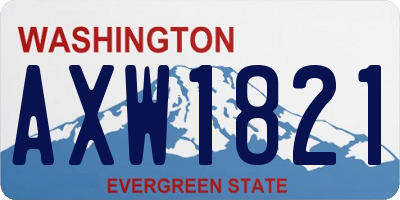 WA license plate AXW1821