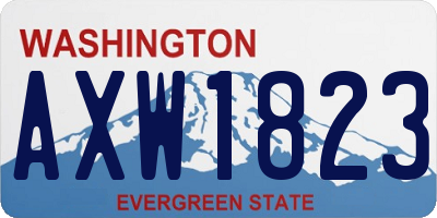 WA license plate AXW1823