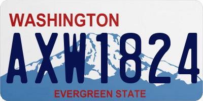 WA license plate AXW1824