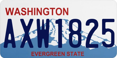 WA license plate AXW1825