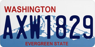 WA license plate AXW1829