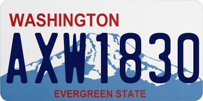 WA license plate AXW1830