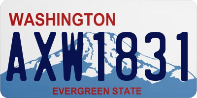 WA license plate AXW1831