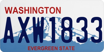 WA license plate AXW1833