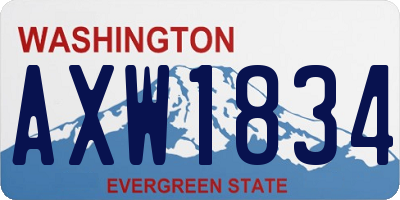WA license plate AXW1834