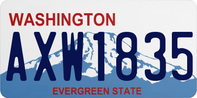 WA license plate AXW1835