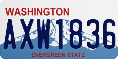 WA license plate AXW1836