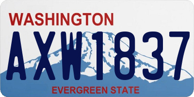 WA license plate AXW1837