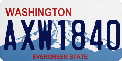 WA license plate AXW1840