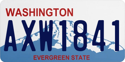 WA license plate AXW1841