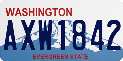 WA license plate AXW1842