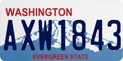 WA license plate AXW1843